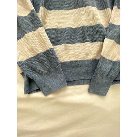 Mens J.Crew Cotton Piqué-Stitch Striped Sweater Size Medium - Picture 7 of 8